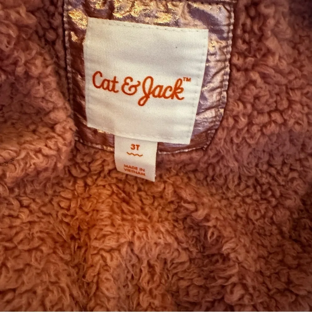 ✨Cat & Jack Pink Metallic Quilted Puffer Coat. Toddler Girl. Size 3T✨